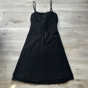 Vintage Red Camel Y2K Black Pinstripe Lace Dress‎ 90s Size 3